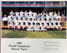 1984 Detroit Tigers Autographed By 11 Team 16x20  Morris Lou Whitaker Parrish