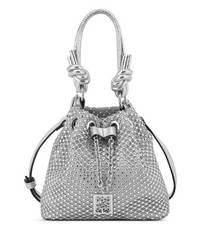 NINE WEST Wrenna mesh metallic small top handle crossbody bag -Silver