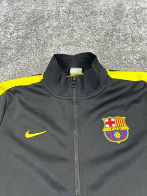 Vintage FC Barcelona Track Jacket Mens Large Nike Black Liga Bbva