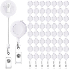 60 Pcs Retractable Badge Holders, Badge Reel Clips with Swivel Alligator, ID Nam