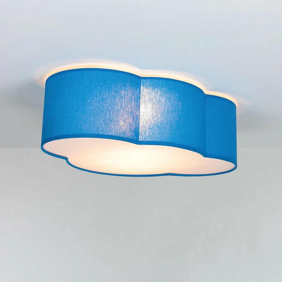 Lampe De Plafond Nuage Bleu En Tissu Pour Chambre D'Enfant - Photo 4/4