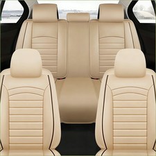 For Lexus Leather Car Seat Covers 5-seats Front Rear Full Set Protectors Pad Tan