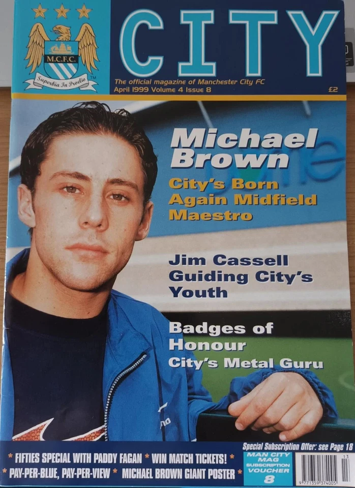 Manchester City MCFC Football Club Magazine Volume 4 Issue 8 April 1999 - Image 1 of 1