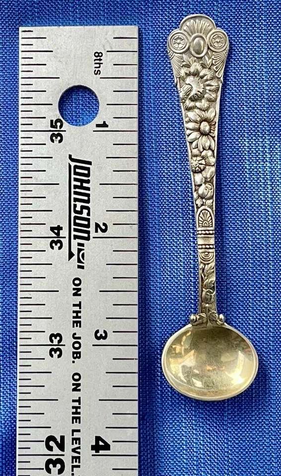 Cuchara de sal Gorham Cluny Master - lavado en oro 1880 prístina antigua de Gorham Foto 3 de 4