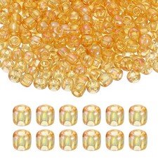 Glass Seed Beads 3mm Loose Beads Iridescent Gold 2400Pcs