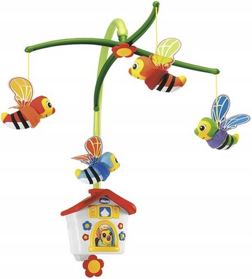 CHICCO MUSIKMOBILE BIENEN SPIELUHR FÜR BABYBETT 0+