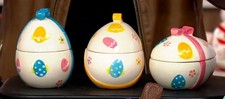 Temp-tations Set of 3 Figural Lidded Ramekins by Tara Old World Easter Egg