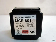 WARNER ELECTRIC POWER SUPPLY MCS-801-1 90VDC 1.25 Amps 170VA