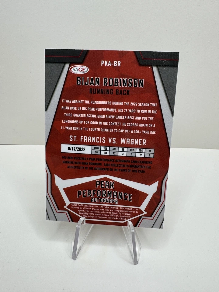 2023 年 Sage Hit 比詹·罗宾逊峰值表演新秀签名红色签名 - 德克萨斯州 — 第 2/2 张图片