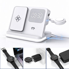 4 in 1 Wireless Charging Station Dock with Digital Clock for Phone Watch Earbuds