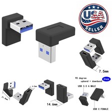 USB A to USB C 90 Degree Connector - Fast 5Gbps Transfer, Travel-Friendly 2-Pack