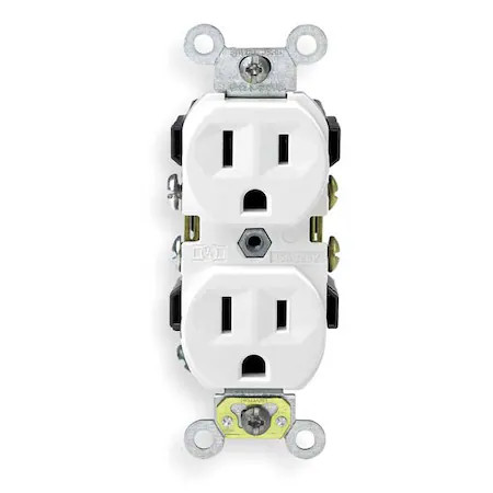 Hubbell Wiring Device-Kellems Hbl5252w Straight Blade Receptacle, 5-15R, 15 A,