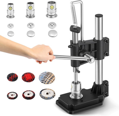 Fabric Button Maker, Cloth Cover Button Press with 3 Molds(18 22 28Mm), Fabric C