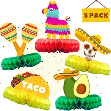 5 PCS Fiesta Party Decorations Extra Large Taco Mexican Table Centerpiece