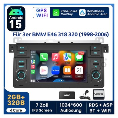 Für BMW 3er E46 M3 Rover 75 MGZT + DAB Android 12 Carplay Autoradio RDS FM 2+32G