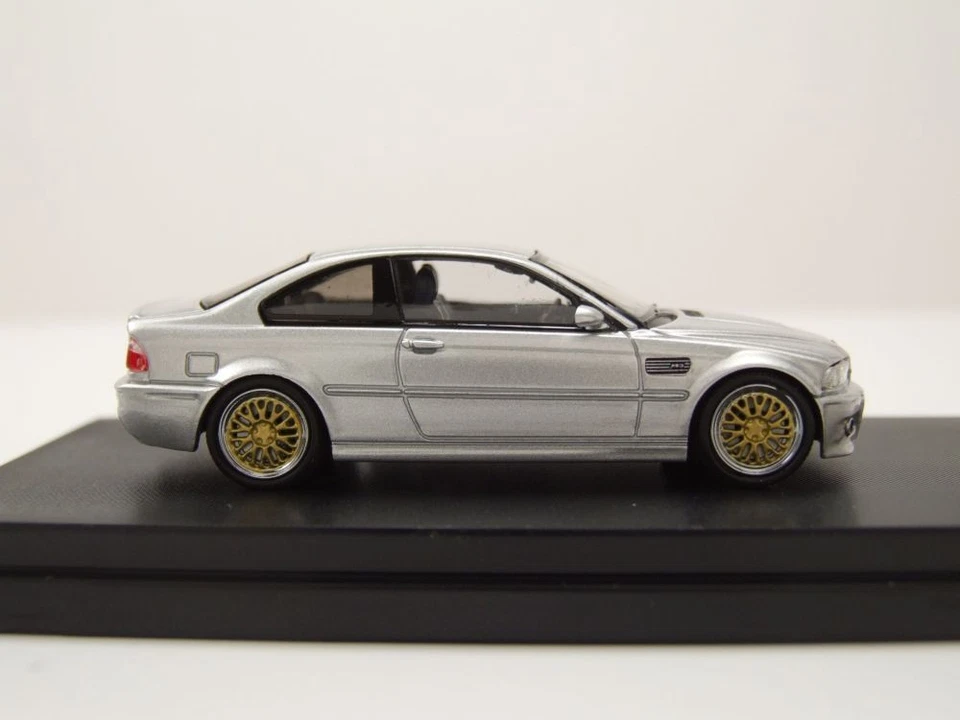 BMW E46 Argento Con Cerchi BBS Modellino 1:64 Stance Hunter - Immagine 4 di 4