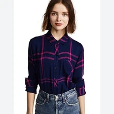 Rails | Women’s Hunter Button down Shirt in Navy/Lipstick Size XS