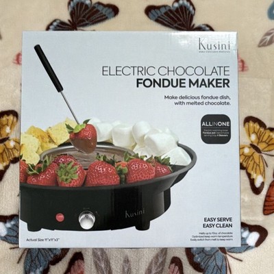 Kusini Electric Chocolate Fondue Maker Set, Removable Bowl, Forks, 140°F, 10oz