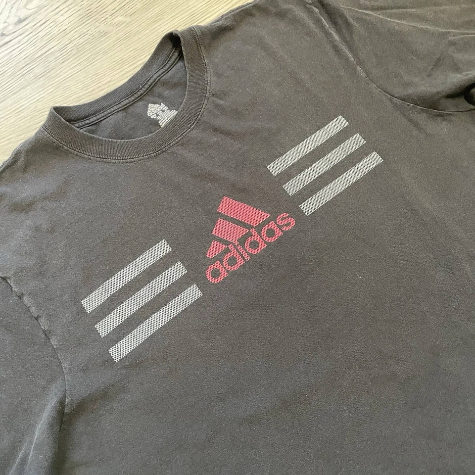 Vintage Y2K Adidas Shirt Adult XL Extra Large Black Short Sleeve Tee Skater - Image 2 of 4