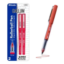 BAZIC Callum Red Jumbo Ink Tank Needle-Tip Rollerball Pen (2/Pack), pack of 24