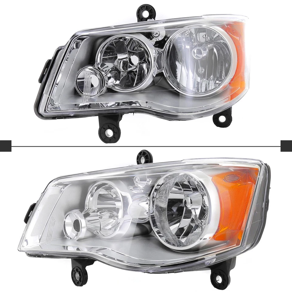 Headlights Fits 2011-2018 Dodge Grand Caravan 08-16 Chrysler Town & Country Lamp - Imagem 3 de 4