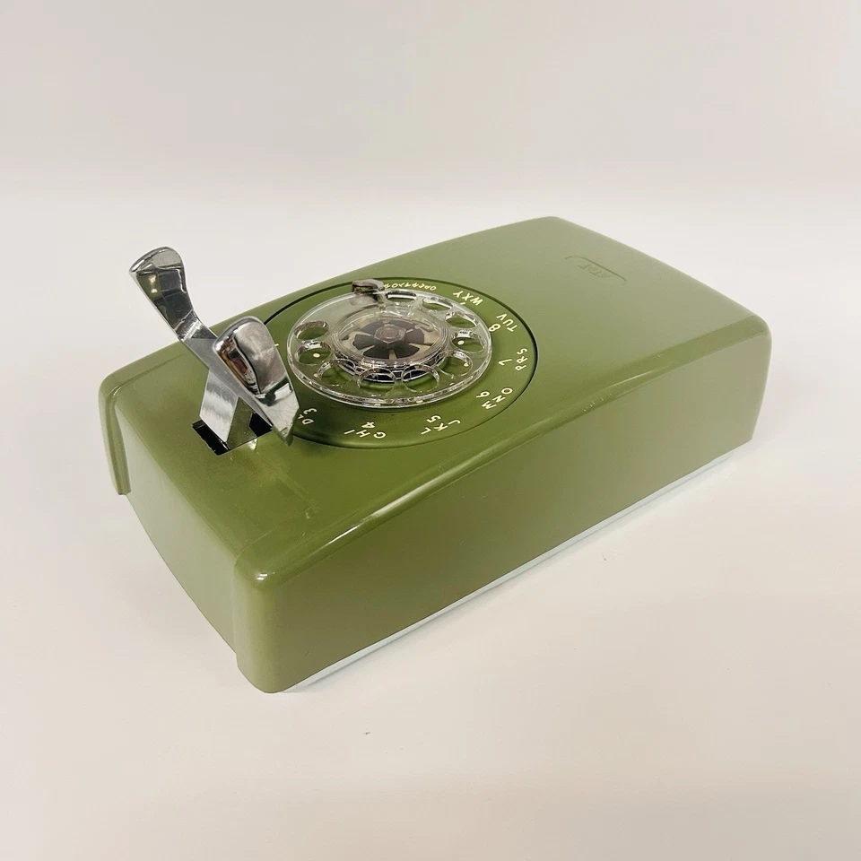 复古 20 世纪 60 年代 70 年代西部电气 554 BMB 旋转墙面电话 绿色 NOS 罕见 BO — 第 4/4 张图片