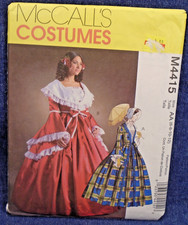 Vintage Pattern McCalls 4415 Civil War Southern Belle Costume 6-12 Uncut