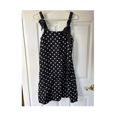 J.CREW Navy White Polka Dot Mini Dress Sleeveless Square Neck Polyester 4
