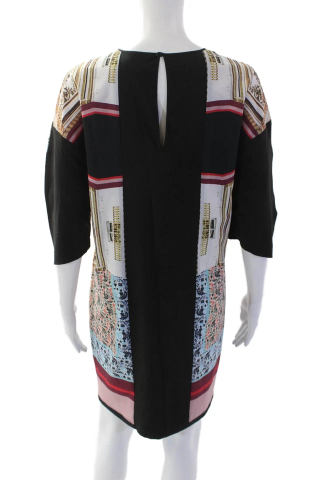 Vestido recto de manga corta con estampado abstracto multicolor talla M Clover Canyon para mujer Foto 3 de 4