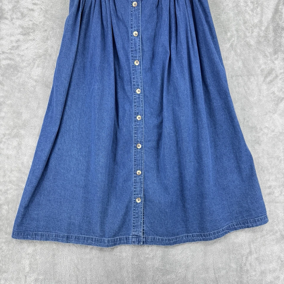 Vintage Original TY Wear Skirt Womens 18W Pleated Button Front Modest Dark Wash - Image 3 of 4