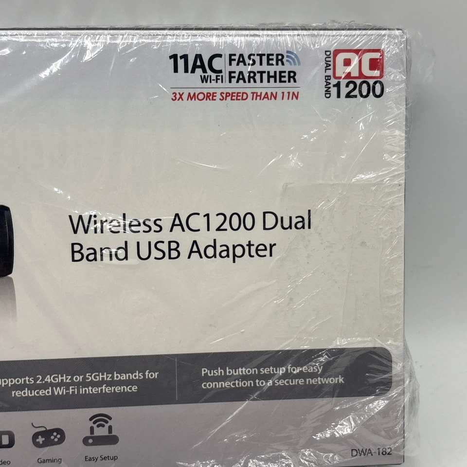 NEW SEALED D-Link DWA-182 Dual Band USB Adapter Wireless USB 3.0 AC1200   GAMING - Image 3 of 4