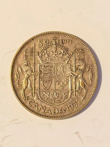 1952 Canada 50 Cents .80 Silver 80% Half Dollar Coin Super Nice Condition