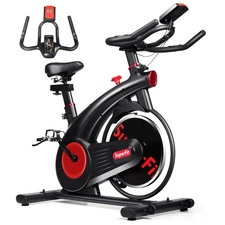 SuperFit Stationary Exercise Bike Silent Belt Drive Cycling Bike 20LBS Flywheel