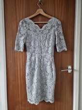 Jolie Moi Dress Size 8 Grey Lace Party Evening Occasion Guest