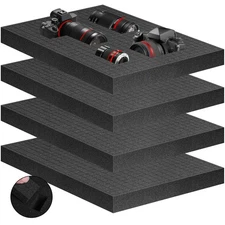 4Pcs Polyurethane Foam Inserts 16x12x1.5 Inch Pick and Pluck Foam Padding Sheets