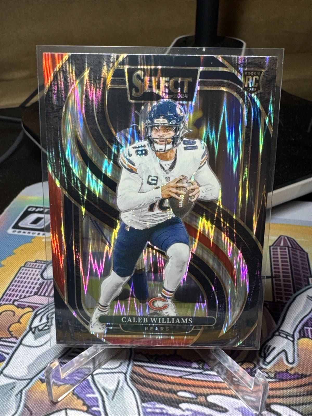 2024 Panini Select - Premier Level Caleb Williams #114 Red & Blue Shock Prizm...