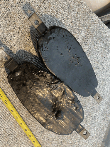 2ea (pair of) Large BOAT HULL ZINC ANODE BOLT ON 13 in to center of holes - Bild 3 von 5