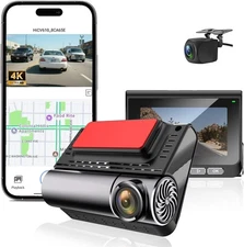 Dash Cam Front and Rear, 4K/2.5K Dual Channel Dashboard Camera Recorder, S423