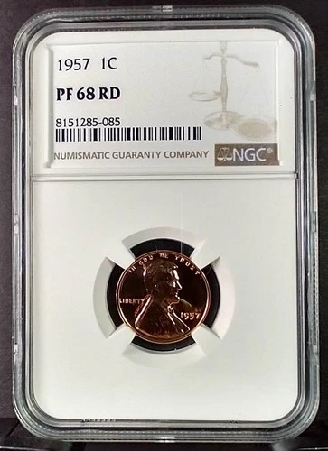1957 Proof Lincoln Cent, NGC PR-68RD (A344)