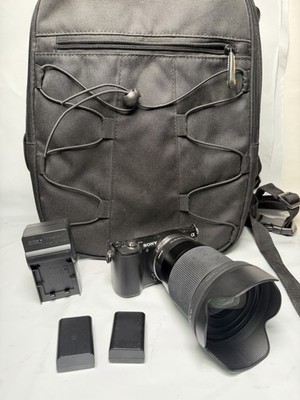 Sony Alpha a5000 Mirrorless Digital Camera with 16mm Sigma Lens, 64GB SD & Bag