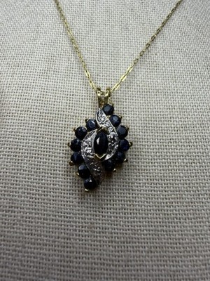 Vintage Ross Simons Saphire 4 Diamanten Gold Vermeil Sterlingsilber Halskette 