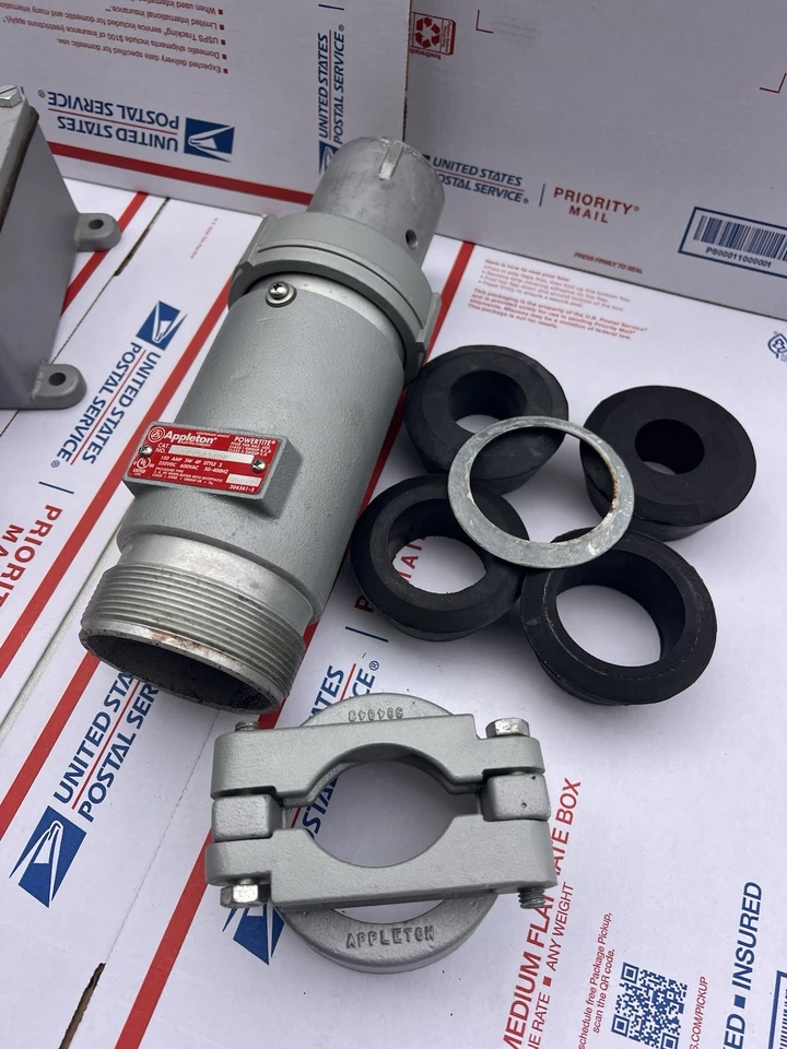 APPLETON ADR15034 RECEPTACLE- Appleton ACP15034DE Plug &BACK BOX AJA510 150A - Image 4 of 4