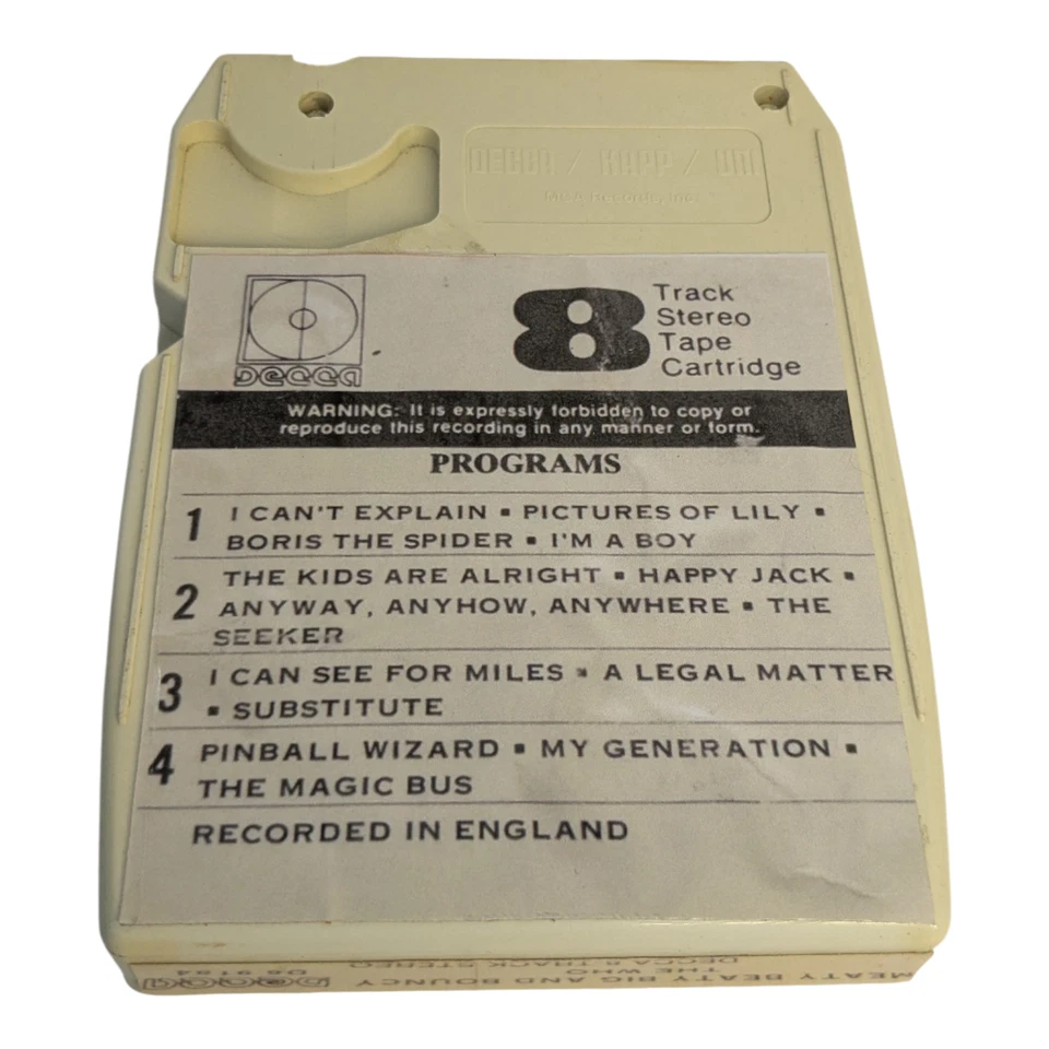 Probado & Nuevo Almohadillas! The Who Meaty Big & Bouncy 1971B + 8-track - Imagen 4 de 4