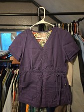 Koi Women's Scrub Top Purple Small Short Sleeve