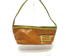 Authentic FENDI Perforated Mini Shoulder Bag Leather Vintage Pre-Owned