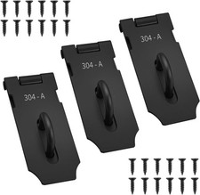 3PCS 3Inch Door Lock Hasp Latch Matte Black Stainless Steel Extra Thick Padlock