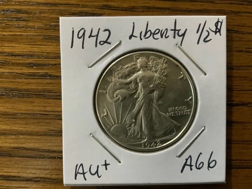 1942 Walking Liberty Half Dollar high grade AU details A66