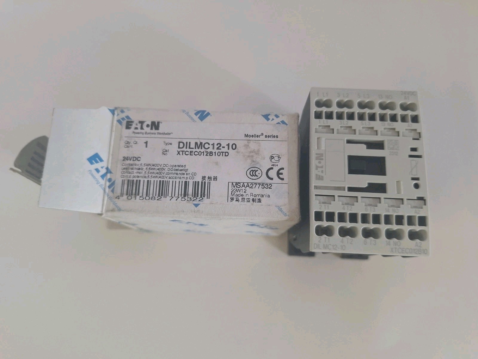 New Eaton DILMC12-10 Contactor 400VDC, XTCEC012B10TD