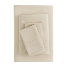 Queen 4-Piece Super Soft Brushed Microfiber Sheet Set in Papyrus Beige