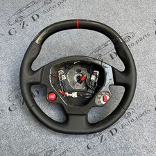 Orange Leather Real Carbon Fiber Steering Wheel Fit For Ferrari F430 2005-2009